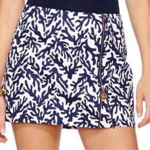 Lilly Pulitzer Auden Treasure Zip Up Mini Skirt Skort Bright Navy 2 Coastal